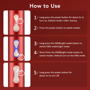 Electric Scalp Massage Comb Blue Red LED Light Therapy Brush
