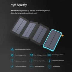 OnePlus 200000mAh Sun Powerbank, Folding Solar Panel USB, Camping Waterproof