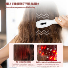 Electric Scalp Massage Comb Blue Red LED Light Therapy Brush