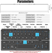 Rechargeable Bluetooth Keyboard for Laptop iPad Phone Mini Portable Folding Keyboard