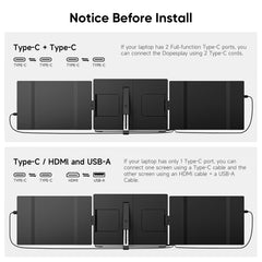 Dopesplay Triple Dual Laptop Screen Extender FHD 1200P 14.1 inch ,For Windows Mac Android Laptops 14-17.3inch