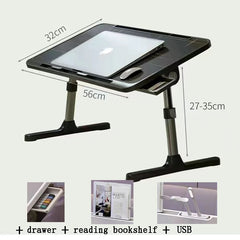 Lift Foldable Laptop Table for Bed Stand for Working Read with Radiator Drawer