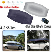 4.2x2.1m Car Summer Sunshade Umbrella Fully Automatic, Remote Control Portable Canopy Cover