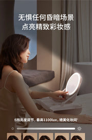 Women's Handheld Makeup Bag Makeup Mirror  LED