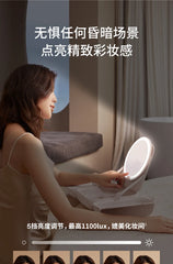 Women's Handheld Makeup Bag Makeup Mirror  LED