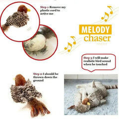 Bird Cat Toy for Indoor, Interactive Catnip Toys, Simulated Chirping Flapping Wings Bird, Upgrade Plush Kitten Exercise Toys