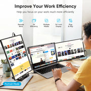 Dopesplay Triple Dual Laptop Screen Extender FHD 1200P 14.1 inch ,For Windows Mac Android Laptops 14-17.3inch
