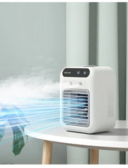 USB Rechargeable Mini Air Conditioner Fan, Cooling Device with Lithium Battery for Home Office Dorm Use