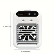 USB Rechargeable Mini Air Conditioner Fan, Cooling Device with Lithium Battery for Home Office Dorm Use