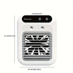 USB Rechargeable Mini Air Conditioner Fan, Cooling Device with Lithium Battery for Home Office Dorm Use