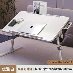 Lift Foldable Laptop Table for Bed Stand for Working Read with Radiator Drawer