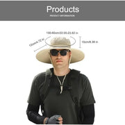 Men’s Solar Fan Sun Hat – Wide Brim UPF 50+ Protection | Dual Power (USB + Solar) | Adjustable Outdoor Hat for Beach, Hiking & Fishing