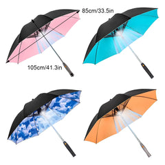 3in1 Fan  Umbrella , Summer Cooling Sun Block, With Fan Mist Spray Battery Supply