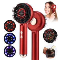 Electric Scalp Massage Comb Blue Red LED Light Therapy Brush