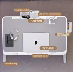 Lift Foldable Laptop Table for Bed Stand for Working Read with Radiator Drawer
