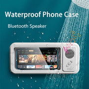 IPX4 Waterproof Phone Case with Bluetooth Speaker Wall Mount Phone Holder