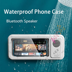 IPX4 Waterproof Phone Case with Bluetooth Speaker Wall Mount Phone Holder