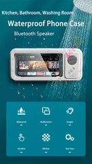 IPX4 Waterproof Phone Case with Bluetooth Speaker Wall Mount Phone Holder