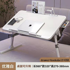 Lift Foldable Laptop Table for Bed Stand for Working Read with Radiator Drawer