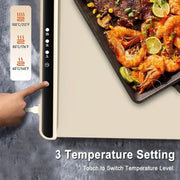 Food Warming Mat - Fast Heating Silicone Electric Warming Tray with 4 Level Temperature, Raised Feet Protects Table, Roll Up Buffet Hot Plates Heat Pad, Portable Food Warmer for Parties Home Travel