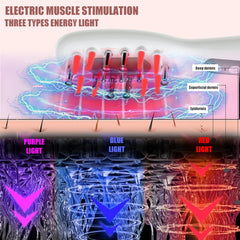 Electric Scalp Massage Comb Blue Red LED Light Therapy Brush