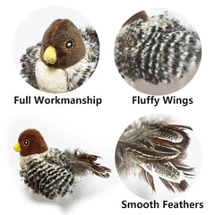 Bird Cat Toy for Indoor, Interactive Catnip Toys, Simulated Chirping Flapping Wings Bird, Upgrade Plush Kitten Exercise Toys