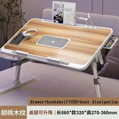 Lift Foldable Laptop Table for Bed Stand for Working Read with Radiator Drawer