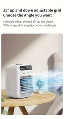 USB Rechargeable Mini Air Conditioner Fan, Cooling Device with Lithium Battery for Home Office Dorm Use