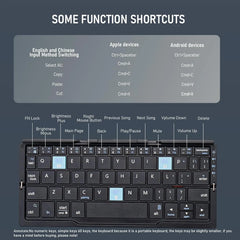 Rechargeable Bluetooth Keyboard for Laptop iPad Phone Mini Portable Folding Keyboard