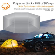 4.2x2.1m Car Summer Sunshade Umbrella Fully Automatic, Remote Control Portable Canopy Cover