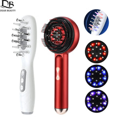 Electric Scalp Massage Comb Blue Red LED Light Therapy Brush