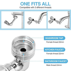 1440° Rotatable Faucet Aerator Extender,Metal  Robot Arm