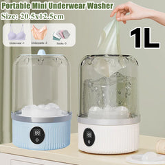 Wireless Mini Washing Machine – Portable Underwear/Socks Cleaner (1 L)
