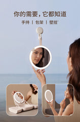 Women's Handheld Makeup Bag Makeup Mirror  LED
