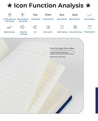 Digital Handwriting Note Book Smart Sync Pen Diary , AI ,Voice Drawing Bluetooth Writing Pads Playback