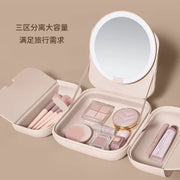 Women's Handheld Makeup Bag Makeup Mirror  LED