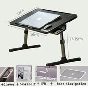 Lift Foldable Laptop Table for Bed Stand for Working Read with Radiator Drawer