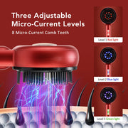 Electric Scalp Massage Comb Blue Red LED Light Therapy Brush