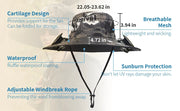 Men’s Solar Fan Sun Hat – Wide Brim UPF 50+ Protection | Dual Power (USB + Solar) | Adjustable Outdoor Hat for Beach, Hiking & Fishing