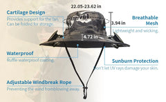 Men’s Solar Fan Sun Hat – Wide Brim UPF 50+ Protection | Dual Power (USB + Solar) | Adjustable Outdoor Hat for Beach, Hiking & Fishing