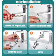 1440° Rotatable Faucet Aerator Extender,Metal  Robot Arm