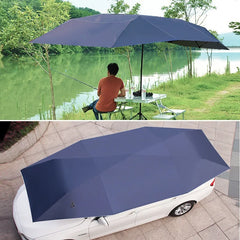 4.2x2.1m Car Summer Sunshade Umbrella Fully Automatic, Remote Control Portable Canopy Cover