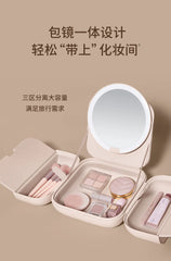 Women's Handheld Makeup Bag Makeup Mirror  LED