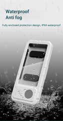 IPX4 Waterproof Phone Case with Bluetooth Speaker Wall Mount Phone Holder