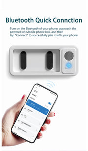IPX4 Waterproof Phone Case with Bluetooth Speaker Wall Mount Phone Holder