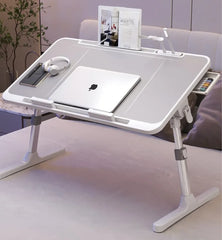 Lift Foldable Laptop Table for Bed Stand for Working Read with Radiator Drawer