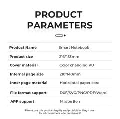 Digital Handwriting Note Book Smart Sync Pen Diary , AI ,Voice Drawing Bluetooth Writing Pads Playback