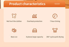 Mini Dryer Foldable Electric With Dryer Bag And Time Set Travel Style