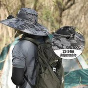 Men’s Solar Fan Sun Hat – Wide Brim UPF 50+ Protection | Dual Power (USB + Solar) | Adjustable Outdoor Hat for Beach, Hiking & Fishing