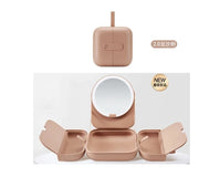 Women's Handheld Makeup Bag Makeup Mirror  LED